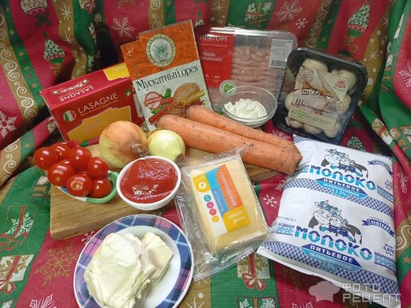 Рецепт: Лазанья "Домашняя" - С шампиньонами