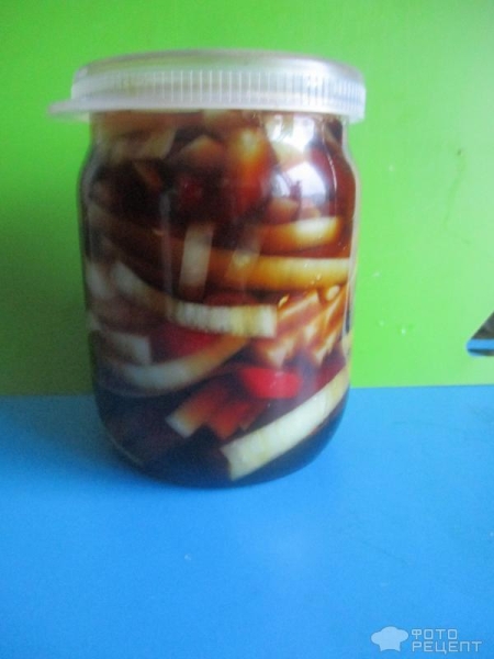 Рецепт: Лук репчатый маринованный - с соевым соусом Рецепт: Лук репчатый маринованный - с соевым соусом