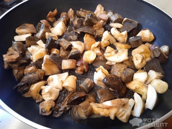 Рецепт: Макароны, тушеные с грибами - с лесными грибами в сливочном соусе
