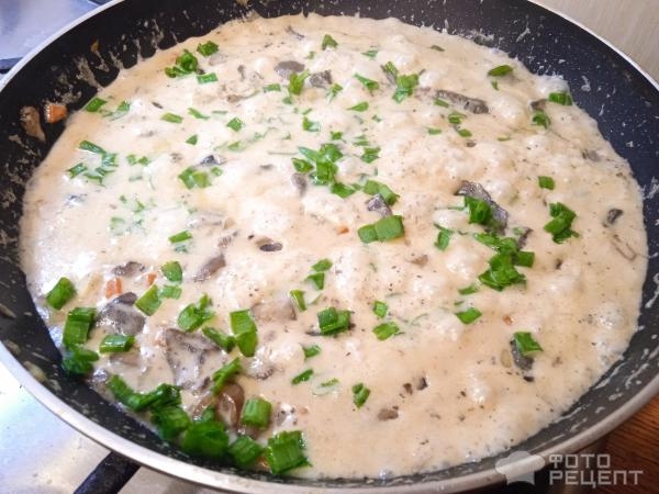 Рецепт: Макароны, тушеные с грибами - с лесными грибами в сливочном соусе