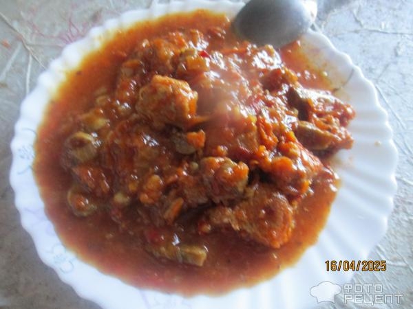 Рецепт: Мясная подлива - с шампиньонами