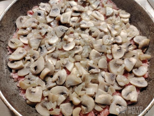 Рецепт: Мясная запеканка в духовке - с грибами