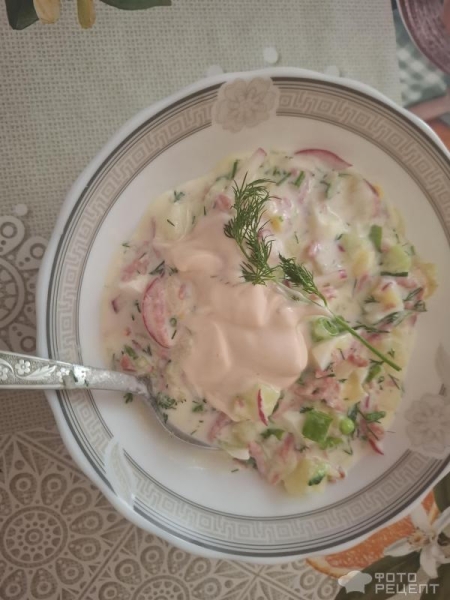 Рецепт: Окрошка с колбасой - Готовлю с любовью. Рецепт: Окрошка с колбасой - Готовлю с любовью.