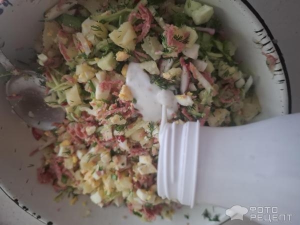 Рецепт: Окрошка с колбасой - Готовлю с любовью. Рецепт: Окрошка с колбасой - Готовлю с любовью.