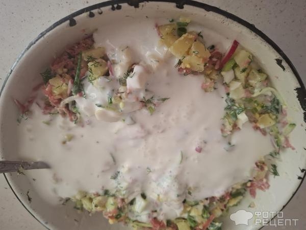 Рецепт: Окрошка с колбасой - Готовлю с любовью. Рецепт: Окрошка с колбасой - Готовлю с любовью.