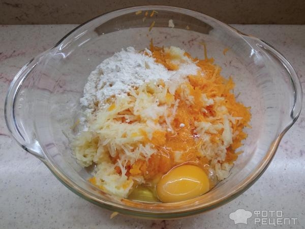 Рецепт: Оладьи яблочно-тыквенные - Без сахара. Рецепт: Оладьи яблочно-тыквенные - Без сахара.