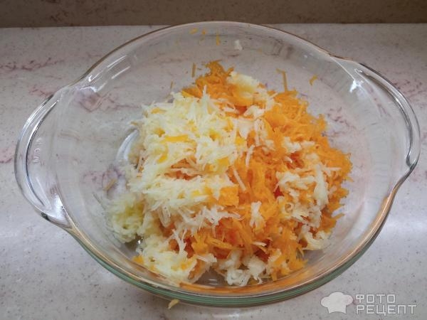 Рецепт: Оладьи яблочно-тыквенные - Без сахара. Рецепт: Оладьи яблочно-тыквенные - Без сахара.