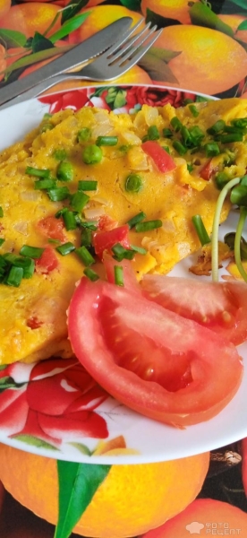 Рецепт: Омлет веганский или фритатта с овощами - Из гороховой муки, постное блюдо Рецепт: Омлет веганский или фритатта с овощами - Из гороховой муки, постное блюдо