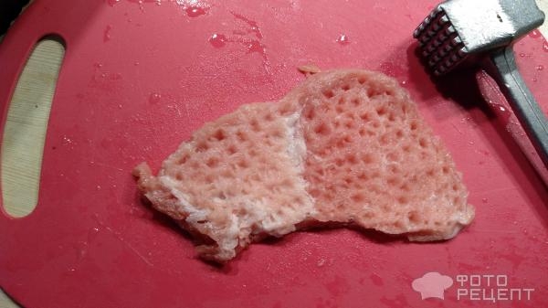 Рецепт: Отбивные из свинины с шампиньонами и сыром - по-домашнему Рецепт: Отбивные из свинины с шампиньонами и сыром - по-домашнему