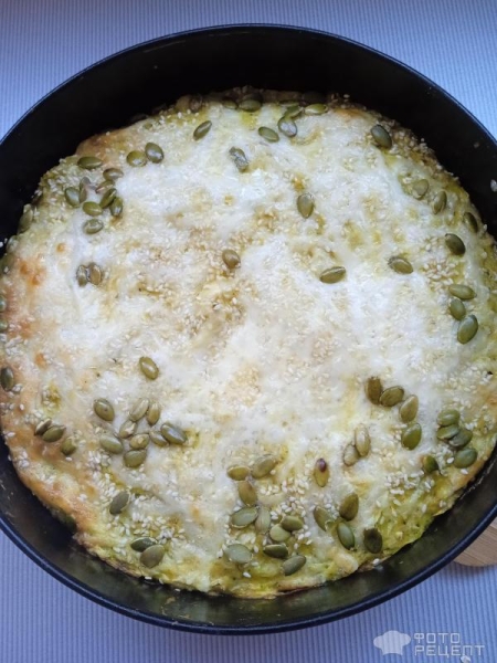 Рецепт: Открытый кабачковый пирог - С овсяными хлопьями и сыром. Быстро и вкусно! Рецепт: Открытый кабачковый пирог - С овсяными хлопьями и сыром. Быстро и вкусно!