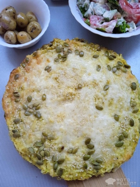 Рецепт: Открытый кабачковый пирог - С овсяными хлопьями и сыром. Быстро и вкусно! Рецепт: Открытый кабачковый пирог - С овсяными хлопьями и сыром. Быстро и вкусно!