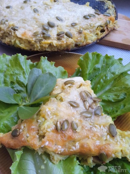 Рецепт: Открытый кабачковый пирог - С овсяными хлопьями и сыром. Быстро и вкусно! Рецепт: Открытый кабачковый пирог - С овсяными хлопьями и сыром. Быстро и вкусно!