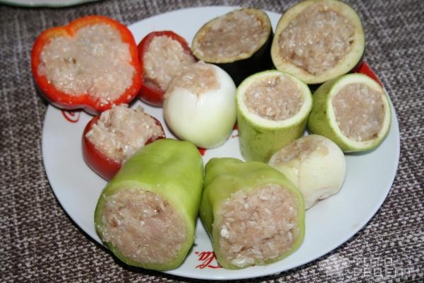 Рецепт: Овощная долма - фаршированные овощи Рецепт: Овощная долма - фаршированные овощи