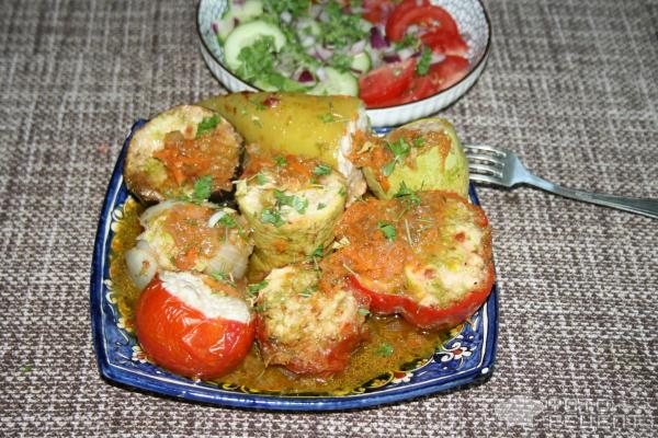 Рецепт: Овощная долма - фаршированные овощи Рецепт: Овощная долма - фаршированные овощи