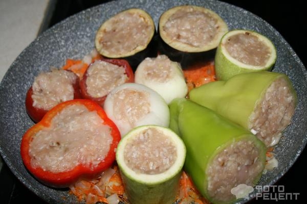 Рецепт: Овощная долма - фаршированные овощи Рецепт: Овощная долма - фаршированные овощи