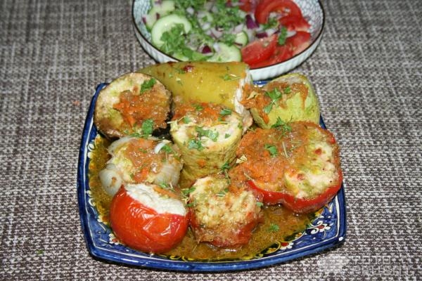 Рецепт: Овощная долма - фаршированные овощи Рецепт: Овощная долма - фаршированные овощи