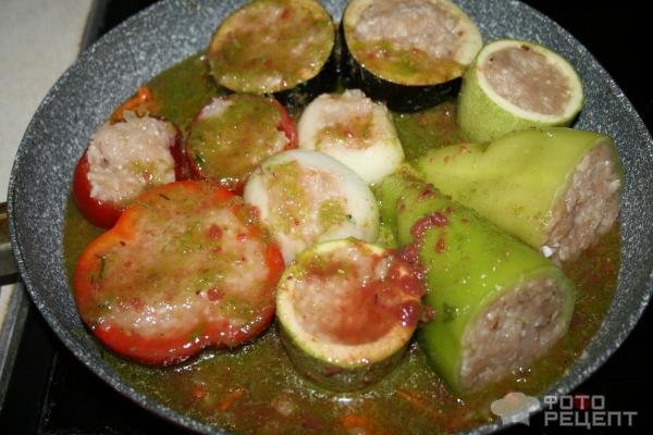 Рецепт: Овощная долма - фаршированные овощи Рецепт: Овощная долма - фаршированные овощи