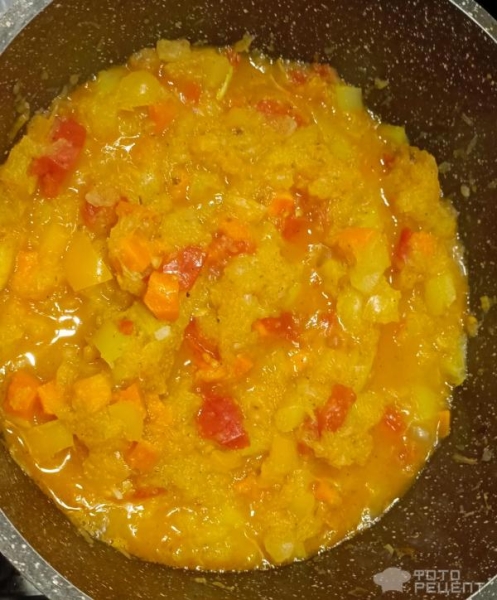 Рецепт: Овощное рагу из кабачка - с болгарским перцем