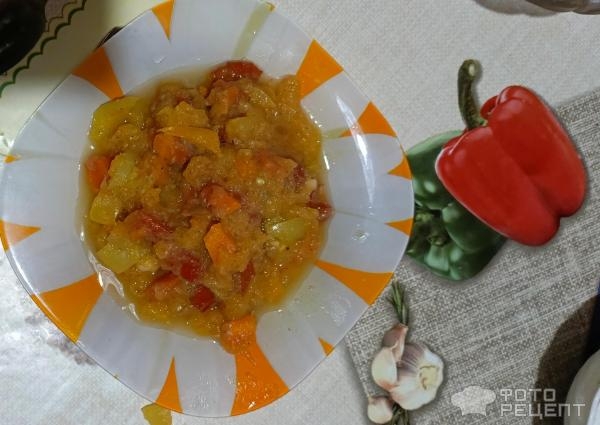 Рецепт: Овощное рагу из кабачка - с болгарским перцем