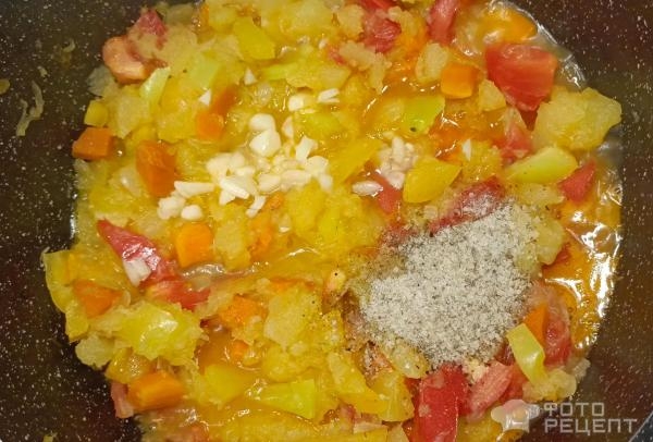 Рецепт: Овощное рагу из кабачка - с болгарским перцем