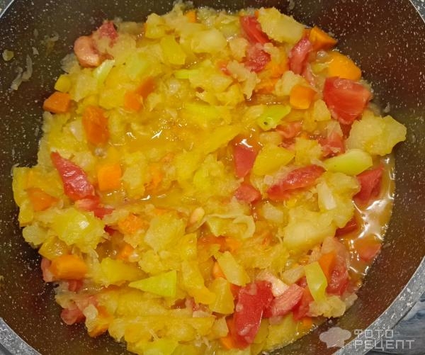 Рецепт: Овощное рагу из кабачка - с болгарским перцем