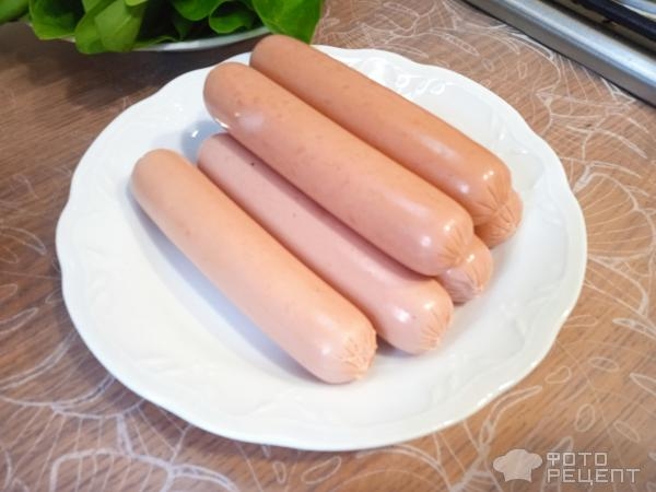 Рецепт: Овощной суп с сосисками - и шпинатом