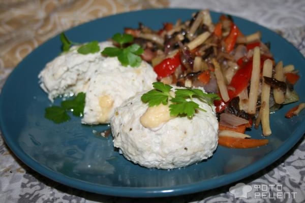 Рецепт: Паровые котлеты с начинкой - из филе куриной грудки Рецепт: Паровые котлеты с начинкой - из филе куриной грудки