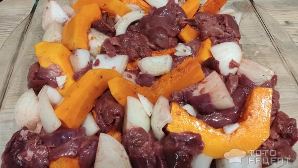 Рецепт: Паштет из куриной печени и овощей - с тыквой, приготовленный в духовке Рецепт: Паштет из куриной печени и овощей - с тыквой, приготовленный в духовке