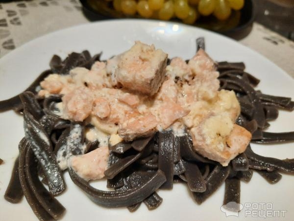 Рецепт: Паста с семгой - с горбушей Рецепт: Паста с семгой - с горбушей