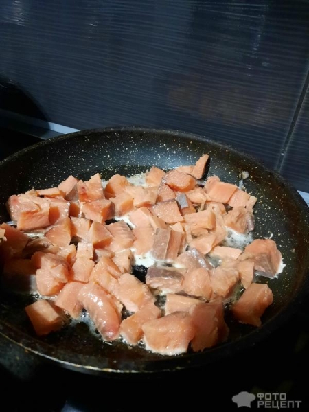 Рецепт: Паста с семгой - с горбушей Рецепт: Паста с семгой - с горбушей