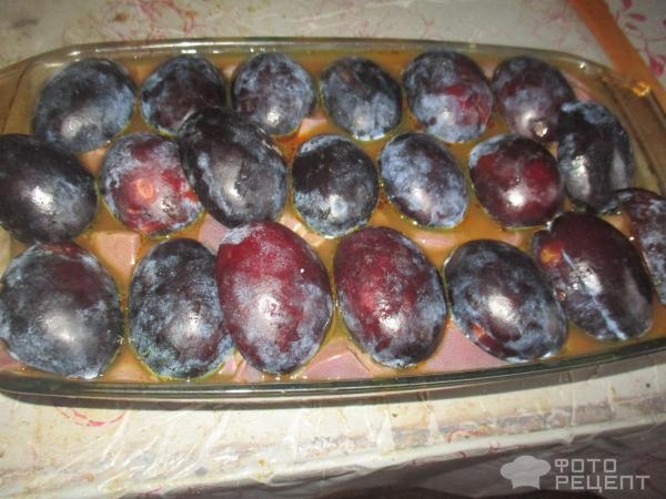 Рецепт: Печень под сливами - оригинальный сытный обед Рецепт: Печень под сливами - оригинальный сытный обед