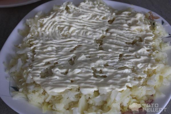 Рецепт: Печень трески "под шубой" - Старая гавань