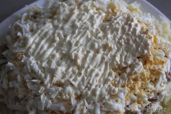 Рецепт: Печень трески "под шубой" - Старая гавань