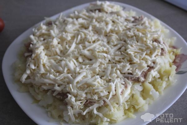 Рецепт: Печень трески "под шубой" - Старая гавань