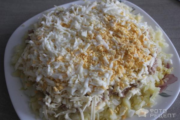 Рецепт: Печень трески "под шубой" - Старая гавань