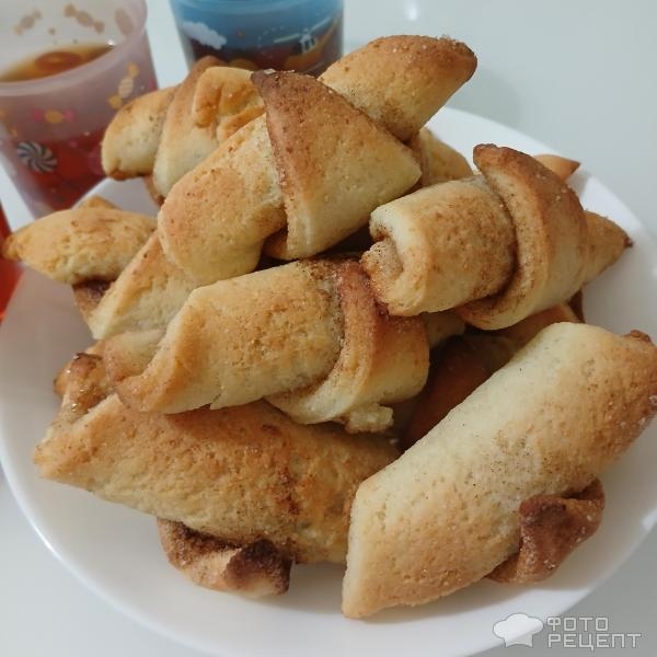 Рецепт: Печенье "Рогалики" - Творожные рогалики с корицей Рецепт: Печенье "Рогалики" - Творожные рогалики с корицей