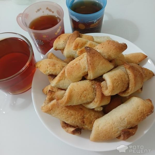 Рецепт: Печенье "Рогалики" - Творожные рогалики с корицей Рецепт: Печенье "Рогалики" - Творожные рогалики с корицей