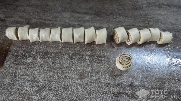 Рецепт: Печенье "Улитки" из дрожжевого слоеного теста - быстрое и простое приготовление. Рецепт: Печенье "Улитки" из дрожжевого слоеного теста - быстрое и простое приготовление.