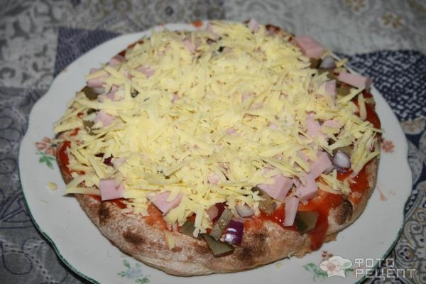 Рецепт: Пицца на основе из лаваша - Экспресс-вариант