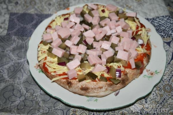 Рецепт: Пицца на основе из лаваша - Экспресс-вариант