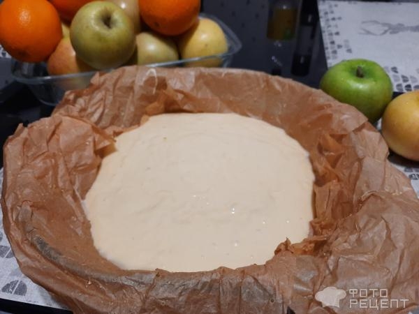 Рецепт: Пирог яблочный быстрый - С творогом. Рецепт: Пирог яблочный быстрый - С творогом.