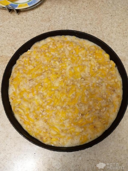 Рецепт: Пирог яблоками, тыквой и овсянкой - В духовке Рецепт: Пирог яблоками, тыквой и овсянкой - В духовке