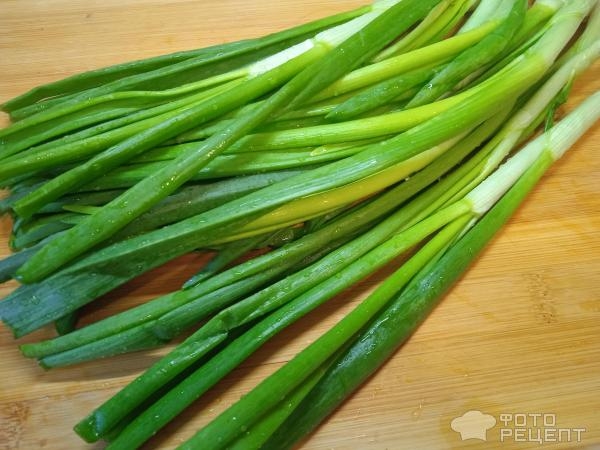 Рецепт: Пирог на кефире - с зелёным луком Рецепт: Пирог на кефире - с зелёным луком