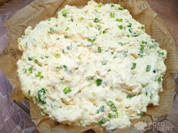 Рецепт: Пирог на кефире - с зелёным луком Рецепт: Пирог на кефире - с зелёным луком