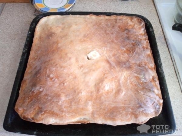 Рецепт: Пирог с фаршем, картофелем, капустой - По-домашнеиу