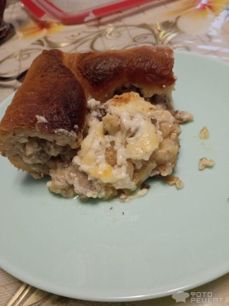 Рецепт: Пирог с налимом - Открытый пирог, с молочным соусом Рецепт: Пирог с налимом - Открытый пирог, с молочным соусом