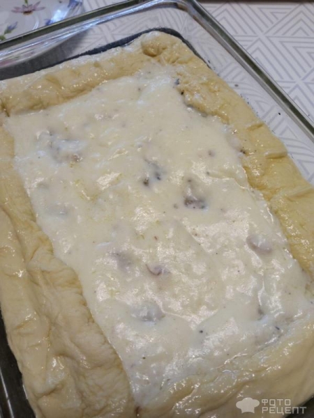 Рецепт: Пирог с налимом - Открытый пирог, с молочным соусом Рецепт: Пирог с налимом - Открытый пирог, с молочным соусом