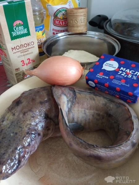 Рецепт: Пирог с налимом - Открытый пирог, с молочным соусом Рецепт: Пирог с налимом - Открытый пирог, с молочным соусом