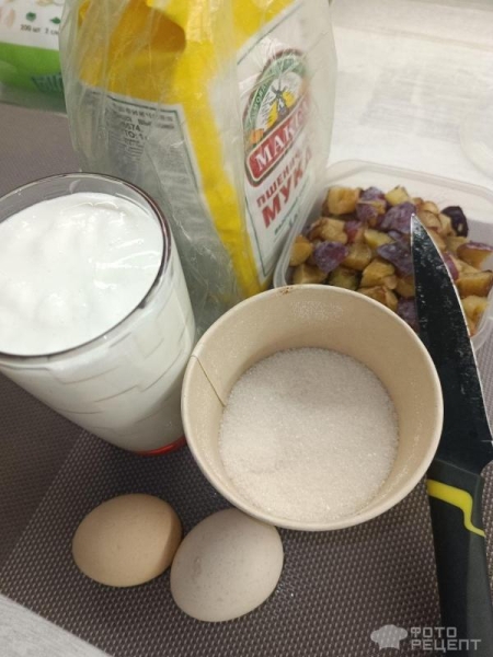 Рецепт: Пирог в мультиварке - С кефиром, чиа, замороженными фруктами и протеином Рецепт: Пирог в мультиварке - С кефиром, чиа, замороженными фруктами и протеином