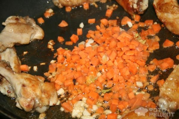 Рецепт: Рис c курицей на испанский манер - с овощами и морепродуктами Рецепт: Рис c курицей на испанский манер - с овощами и морепродуктами